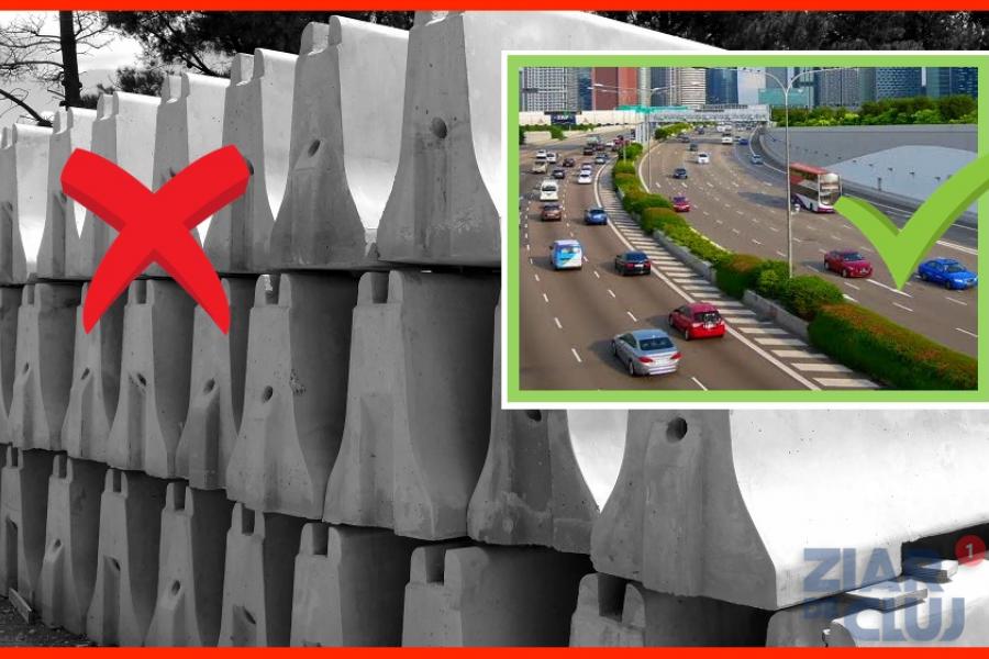 Foto Avansăm In Trecut Separatoare De Beton Montate Pe Dn1